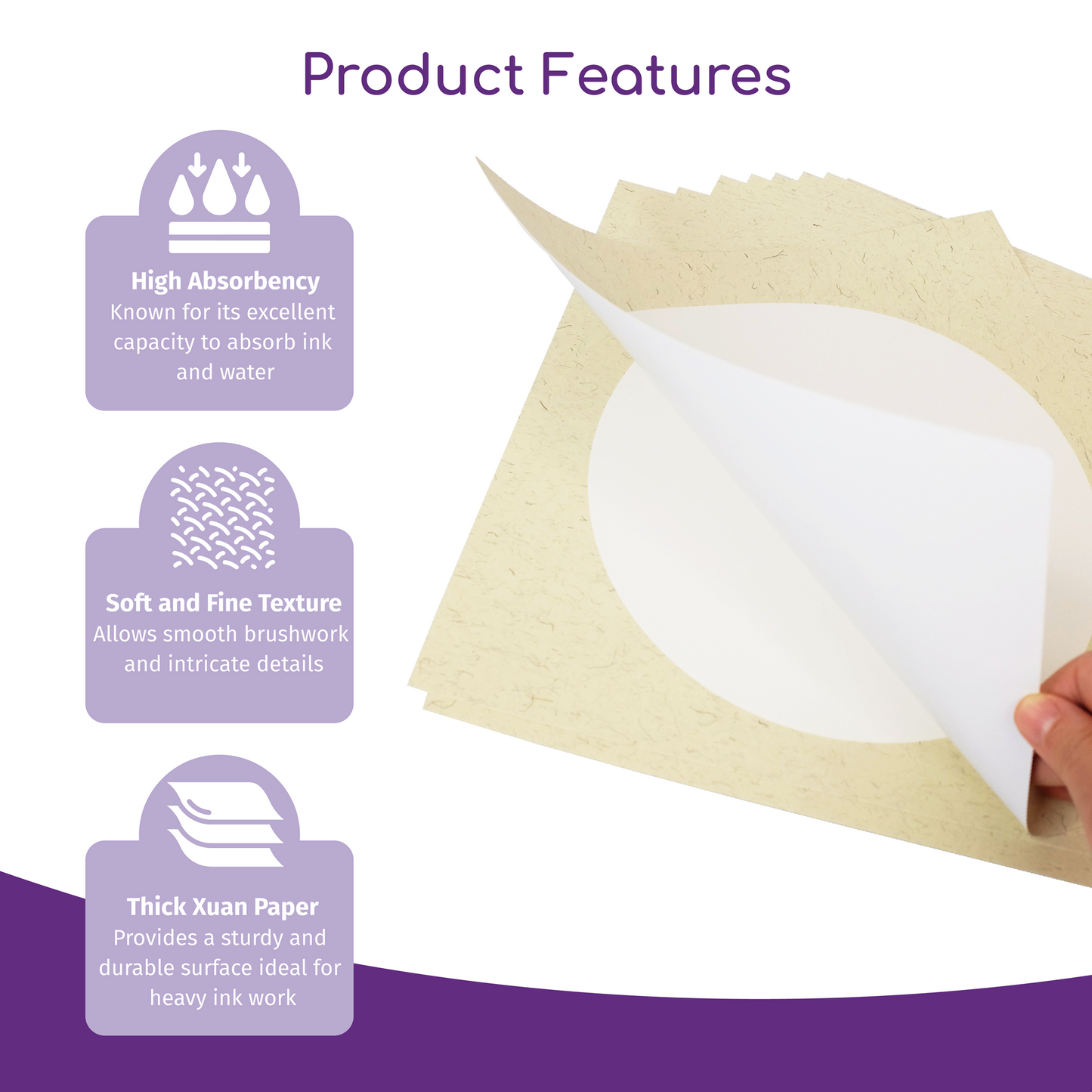 10 Sheets Soft Raw Xuan Paper 10.63 x 9.84inch