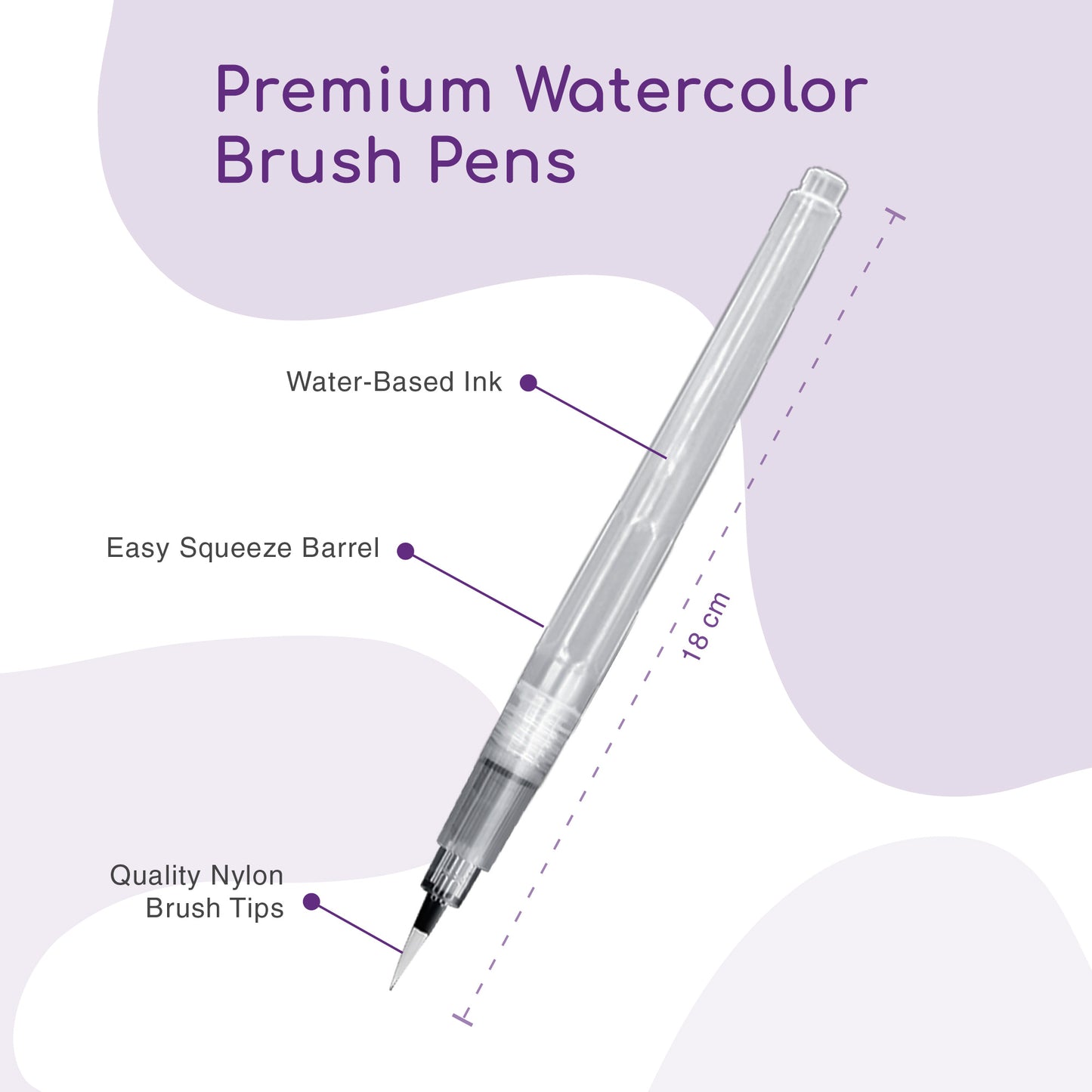 Water Painting Brush Set with Refillable Tube (6 Pens)