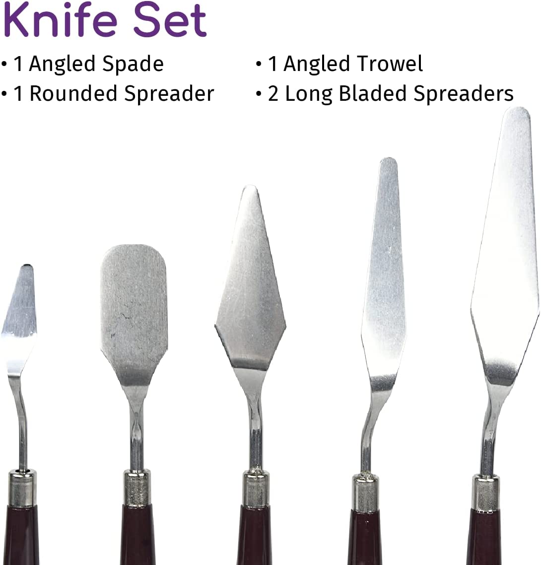 5 Pieces Stainless Steel Palette Spatula Set