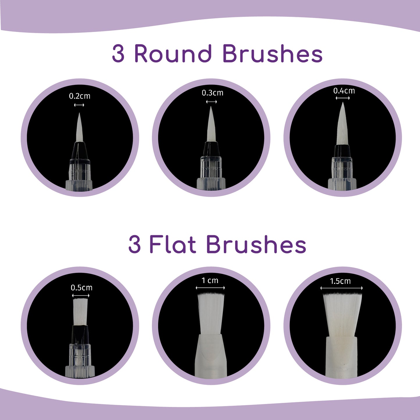 Water Painting Brush Set with Refillable Tube (6 Pens)