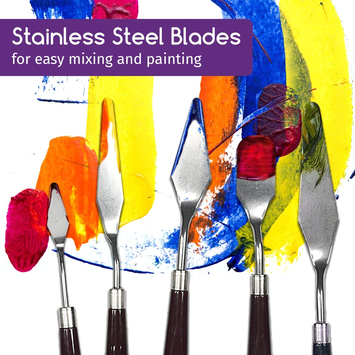 5 Pieces Stainless Steel Palette Spatula Set